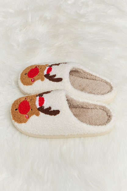 Melody Rudolph Print Plush Slide Slippers-Jewearrings