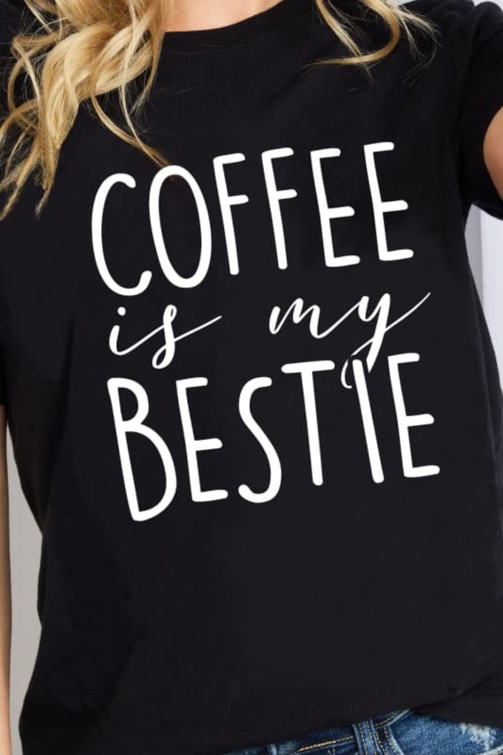 Simply Love Full Size COFFEE IS MY BESTIE Graphic Cotton T-Shirt-Jewearrings