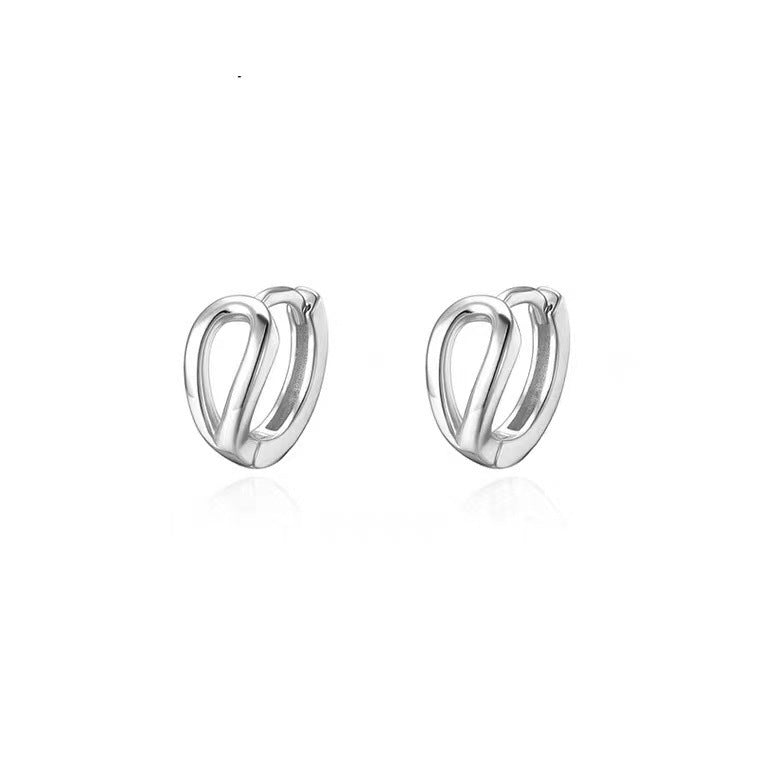 Women's Sterling Silver Plain Hoop Earrings-Jewearrings