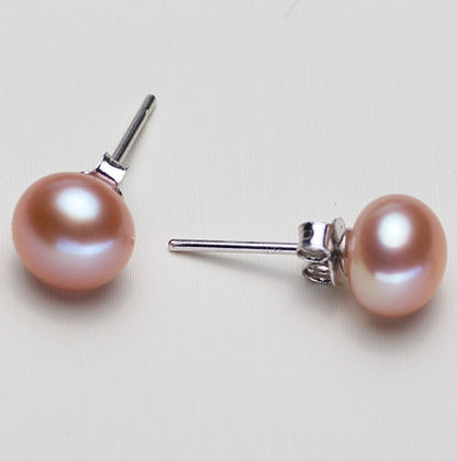 S925 Pure Silver Freshwater Pearl Earrings-Jewearrings