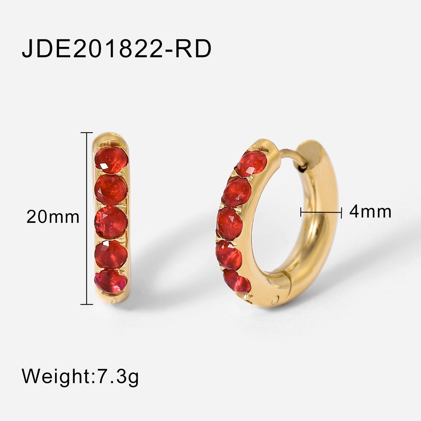 Women's 18K Gold Plated Stainless Steel Round Zircon Earrings-Jewearrings