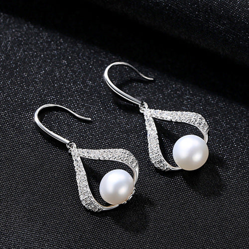 New pearl earrings with water drops-Jewearrings