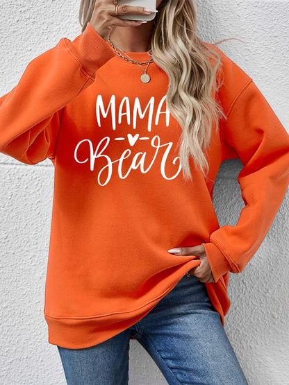 Letter Graphic Round Neck Long Sleeve Sweatshirt-Jewearrings