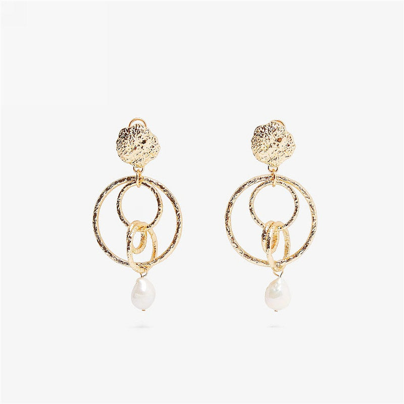 Special-shaped Pearl Earrings Retro Imitation Natural Irregular Earrings-Jewearrings