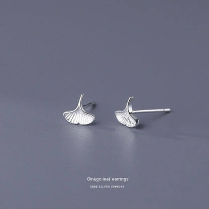 S999 Pure Silver Stud Earrings For Women Simple-Jewearrings