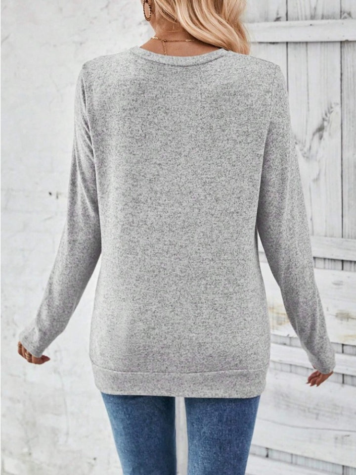 Round Neck Long Sleeve T-Shirt-Jewearrings