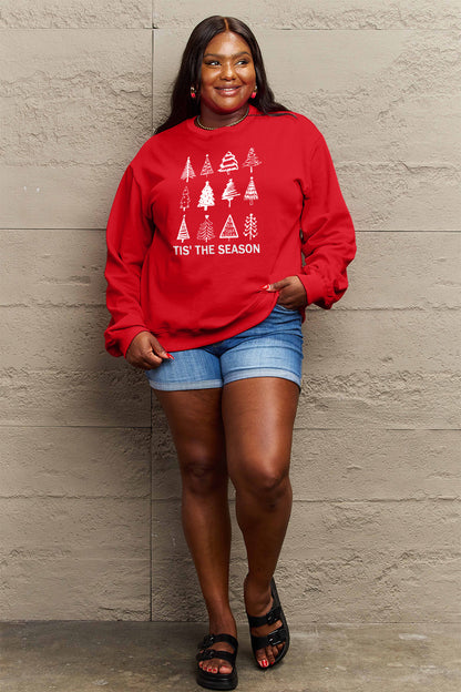 Simply Love Full Size Christmas Tree Graphic Sweatshirt-Jewearrings