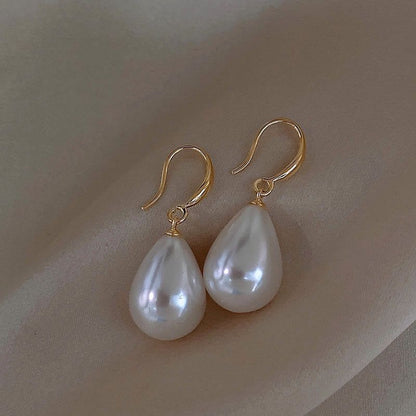 Water Drop Pearl Earrings For Women Niche Design-Jewearrings