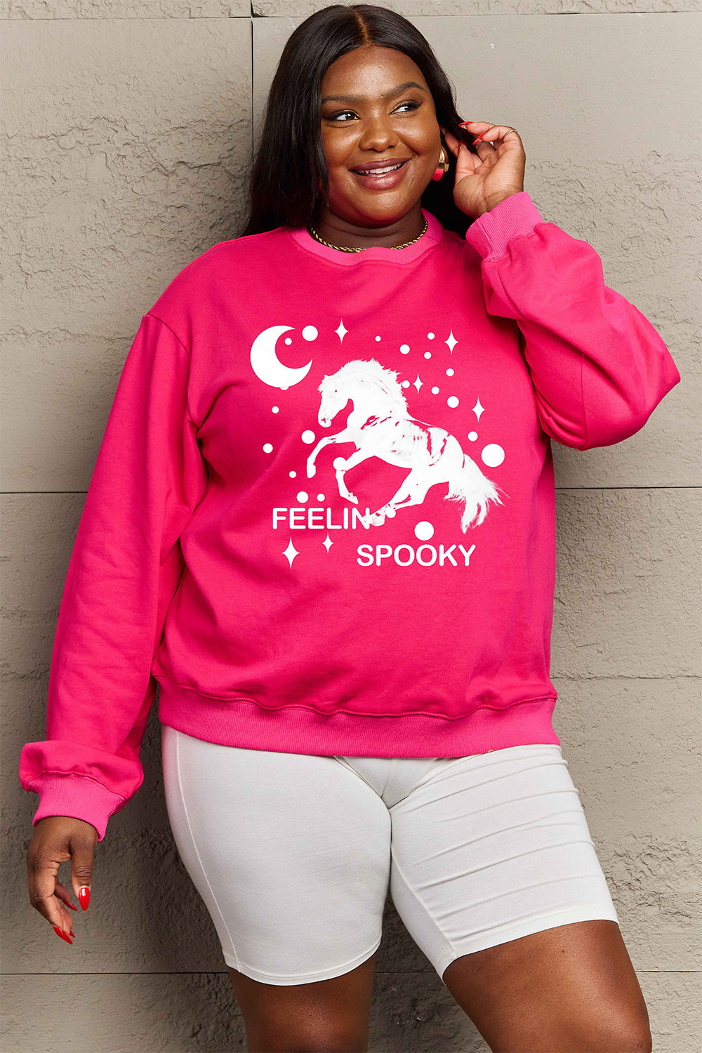 Simply Love Full Size Graphic Drop Shoulder Sweatshirt-Jewearrings