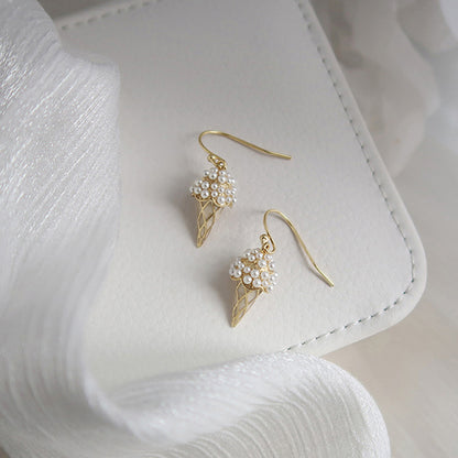 Simple pearl ice cream earrings-Jewearrings