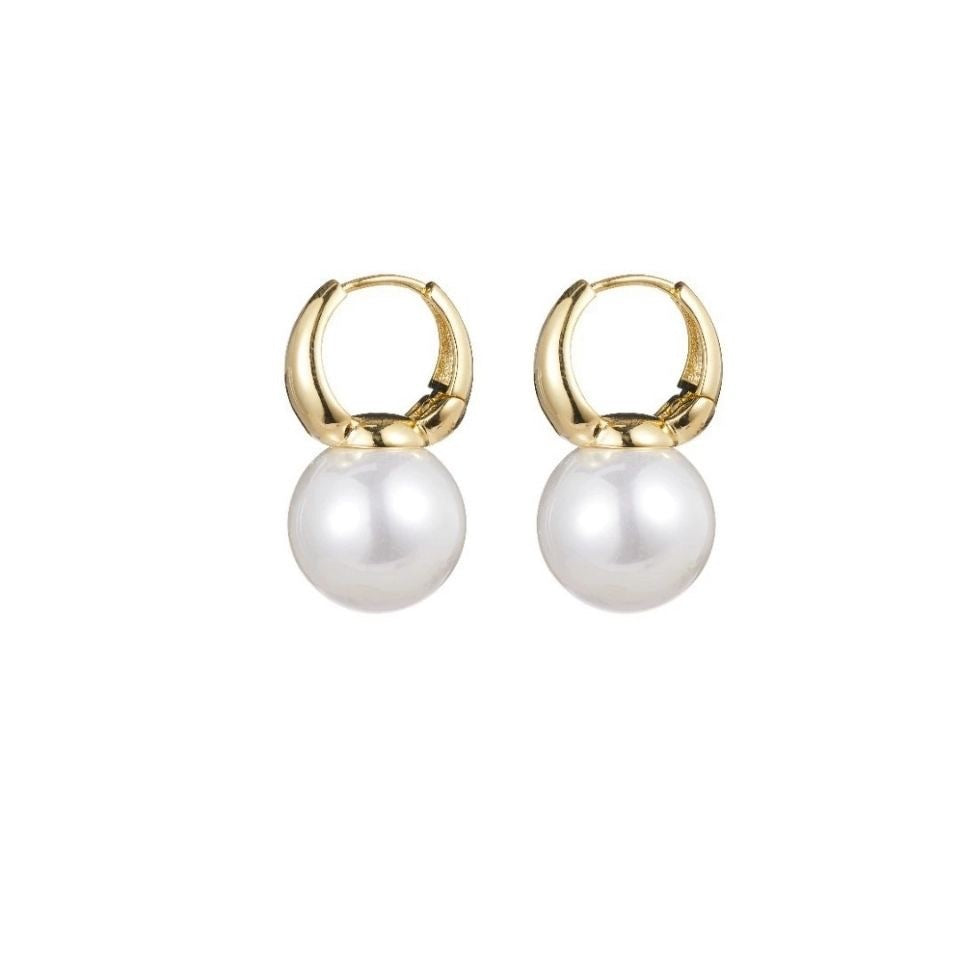 Large Pearl Earrings Simple Double-sided Ear Clip-Jewearrings