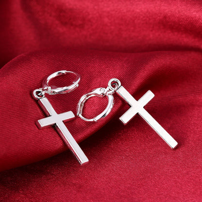 Glossy Cross Earrings-Jewearrings