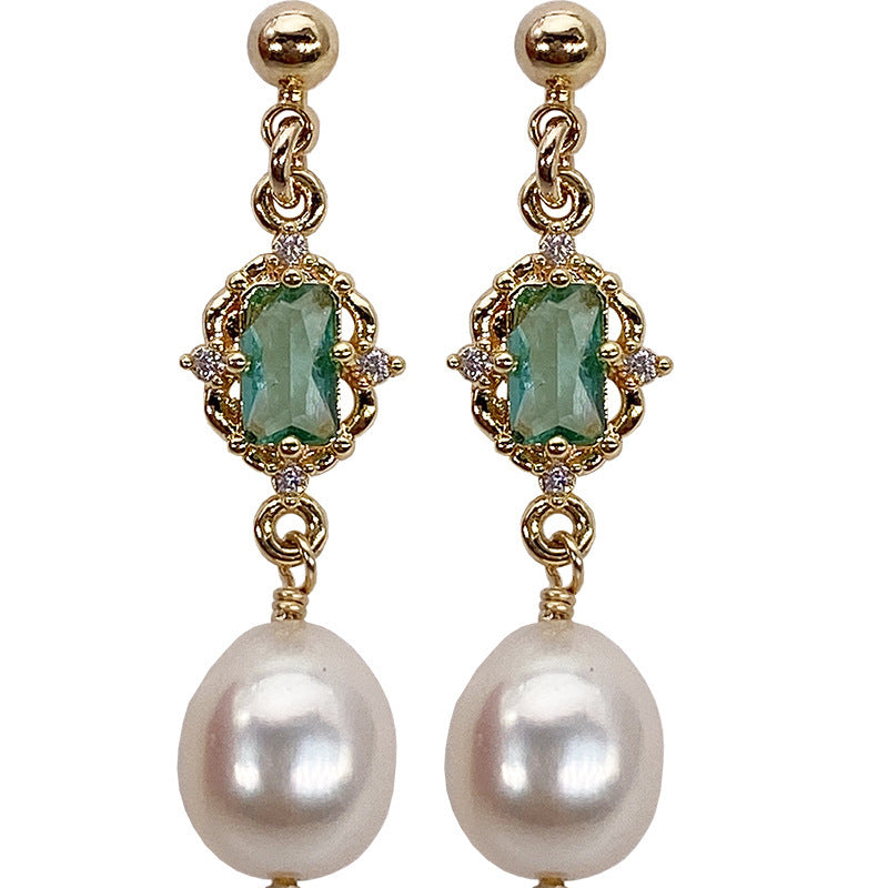 Sterling silver natural freshwater pearl earrings-Jewearrings