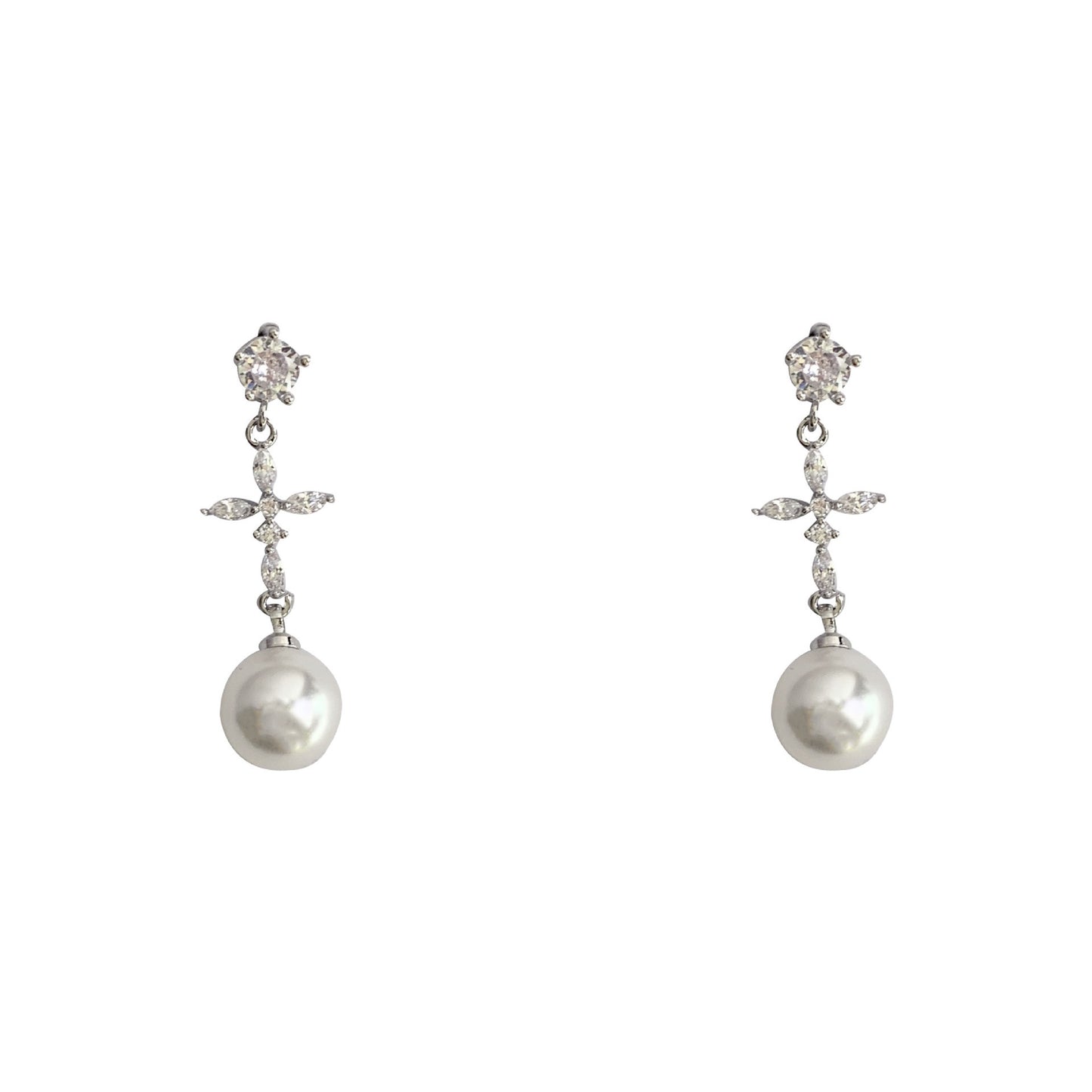 Micro-set Zircon Pearl Earrings Exquisite-Jewearrings