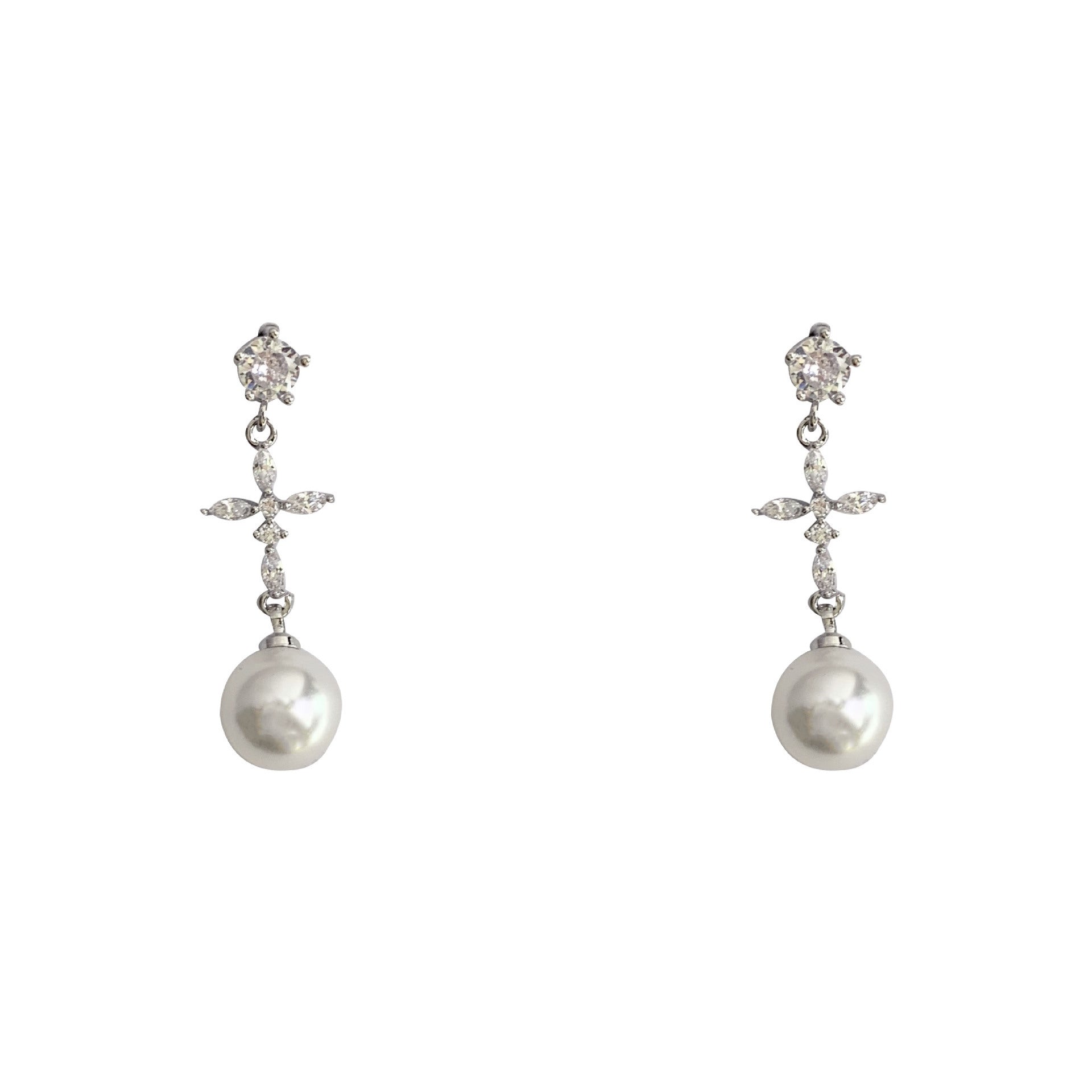 Micro-set Zircon Pearl Earrings Exquisite-Jewearrings