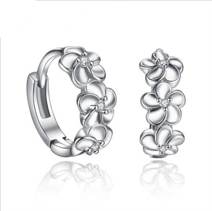 Sterling silver flower earrings-Jewearrings