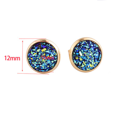 Starry Stainless Steel Water Plated Gold Stud Earrings-Jewearrings