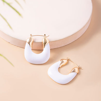 Irregular U Shape Hoop Earrings For Women-Jewearrings