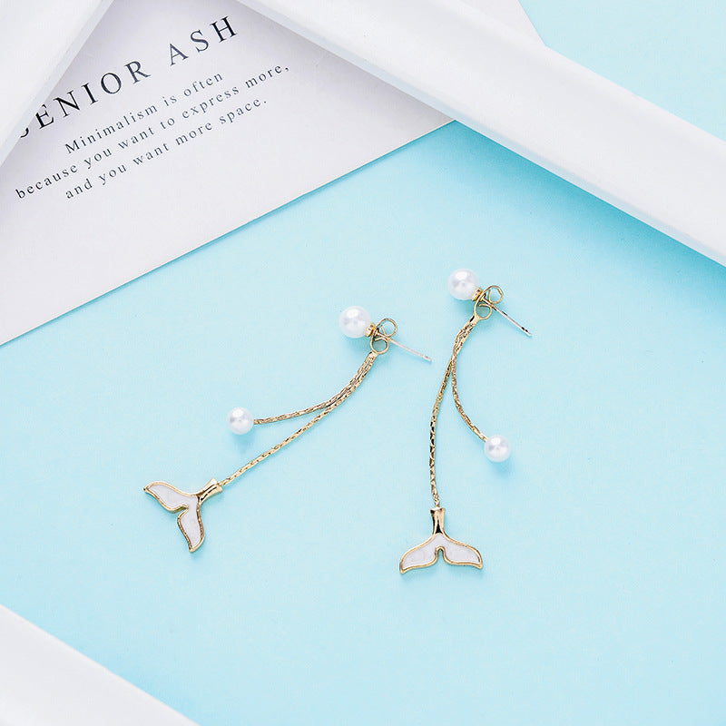 Japanese and Korean new pearl earrings-Jewearrings