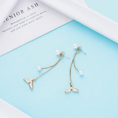 Japanese and Korean new pearl earrings-Jewearrings