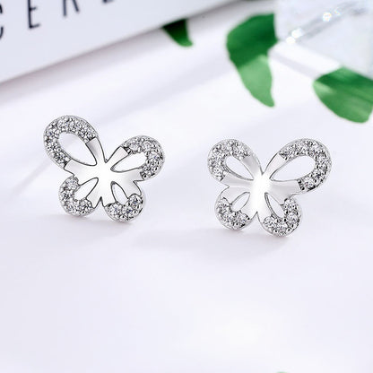 Sterling Silver Butterfly New Sweet Forest Earrings-Jewearrings