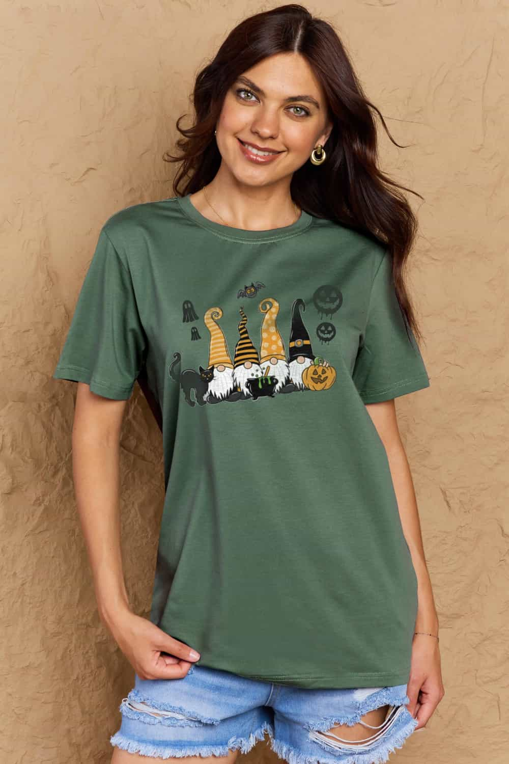 Simply Love Full Size Halloween Theme Graphic Cotton T-Shirt-Jewearrings