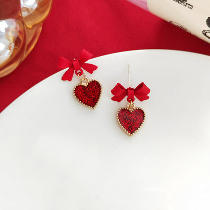 Joyful Bow Love Stud Earrings-Jewearrings