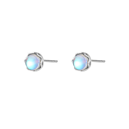 Fashion Sterling Silver Moonstone Earrings Female-Jewearrings