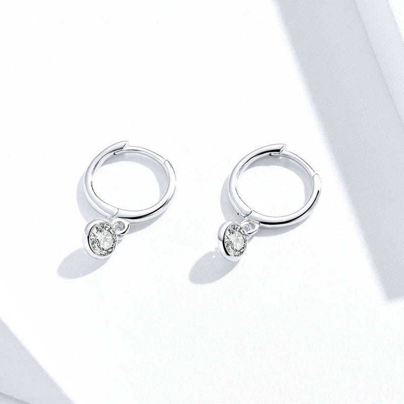 Zircon ear hoop earrings-Jewearrings