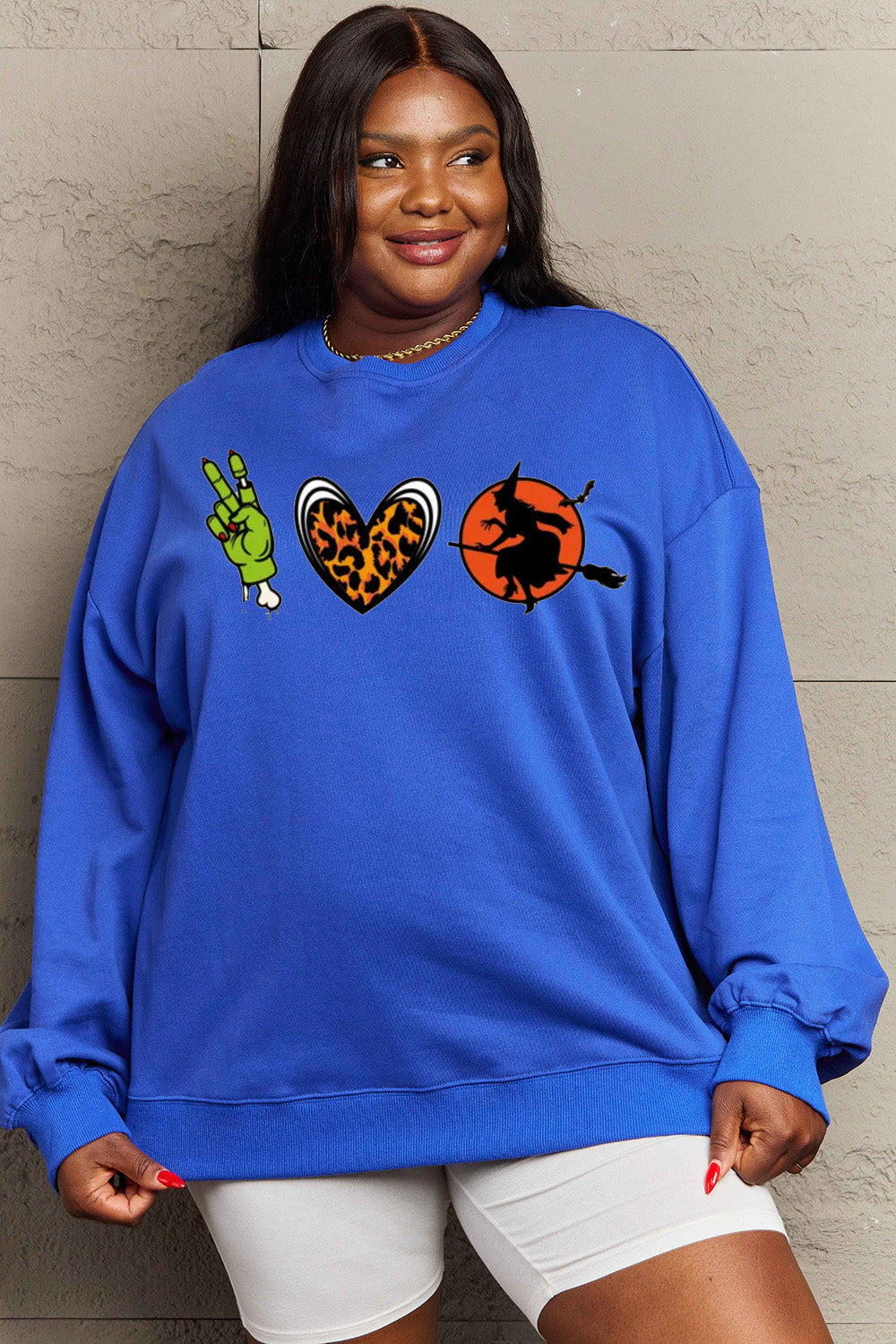 Simply Love Full Size Drop Shoulder Graphic Sweatshirt-Jewearrings