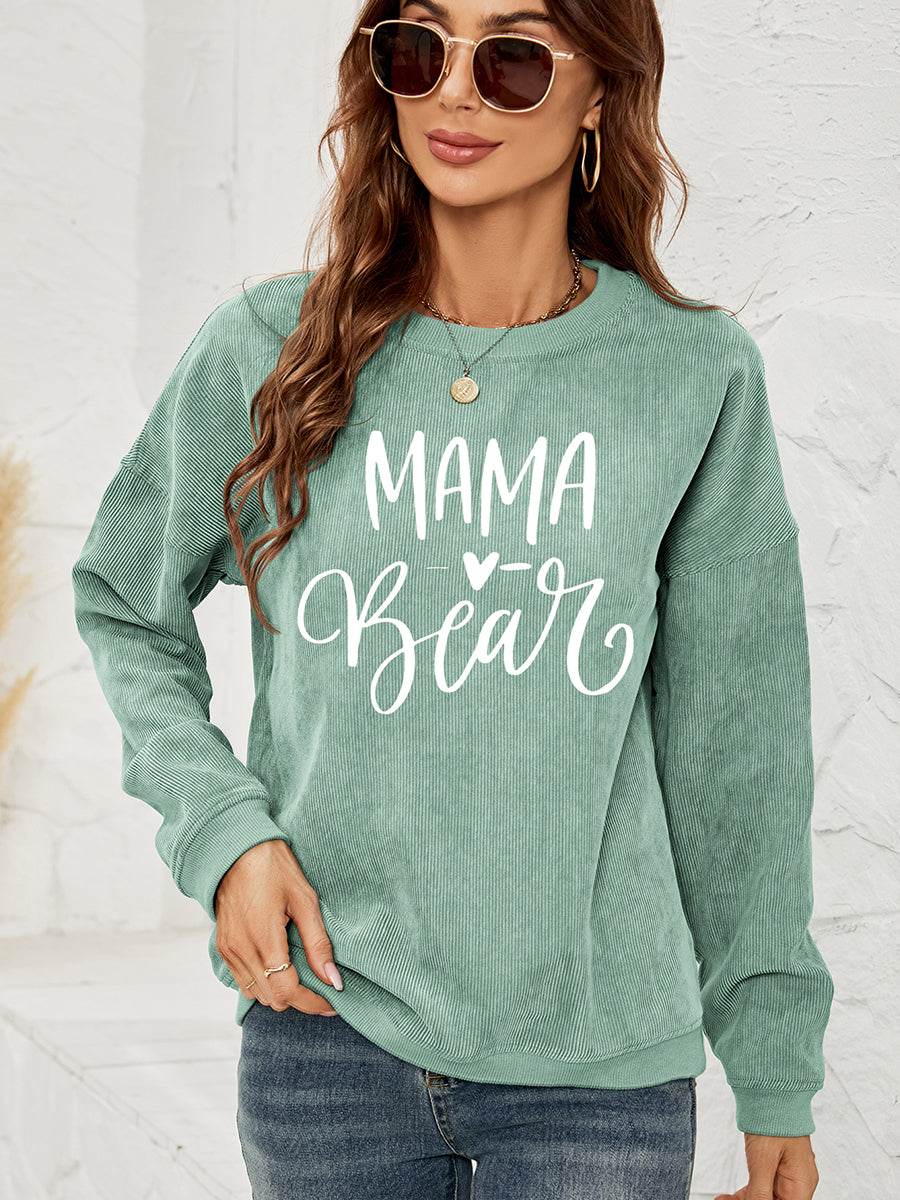 MAMA Graphic Round Neck Sweatshirt-Jewearrings