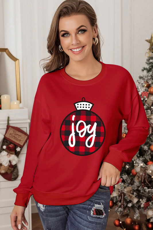 JOY Round Neck Long Sleeve Sweatshirt-Jewearrings