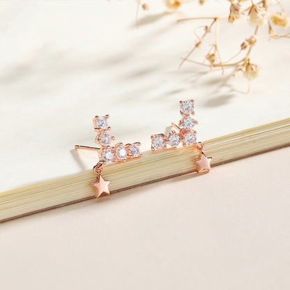 Rose Gold Star Stud Earrings-Jewearrings