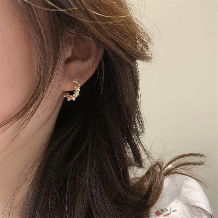 Senior Mori Temperament Hoop Earrings Female Earrings-Jewearrings