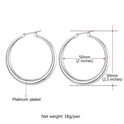 Women's Glossy Large Hoop Earrings-Jewearrings