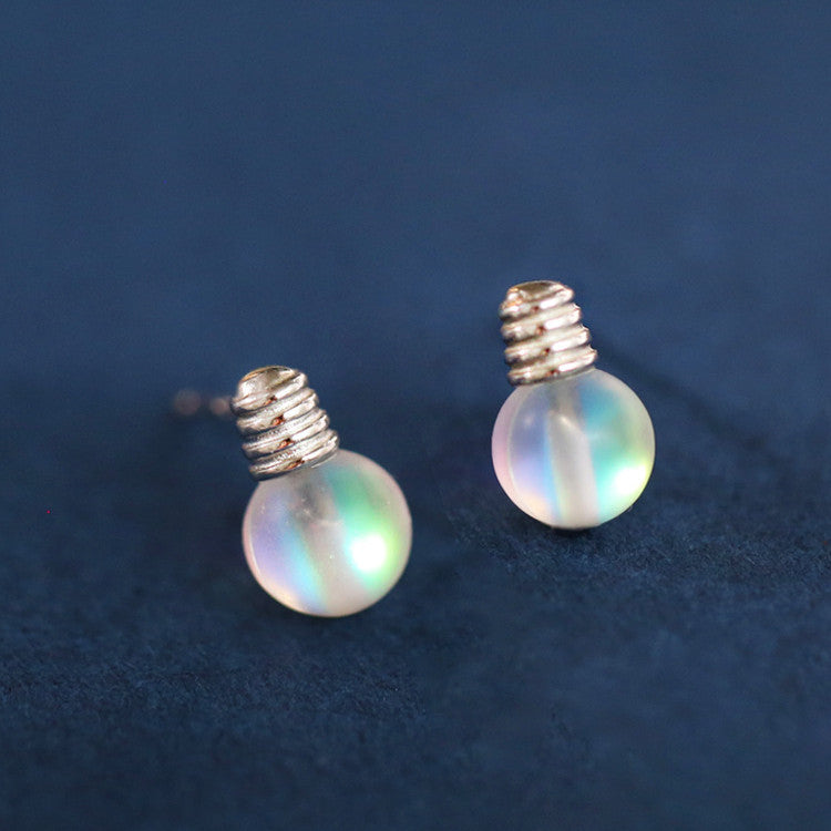 GenOptics Aura Fluorescent Gradient Beads Moonlighting S925 Sterling Silver Stud Earrings-Jewearrings