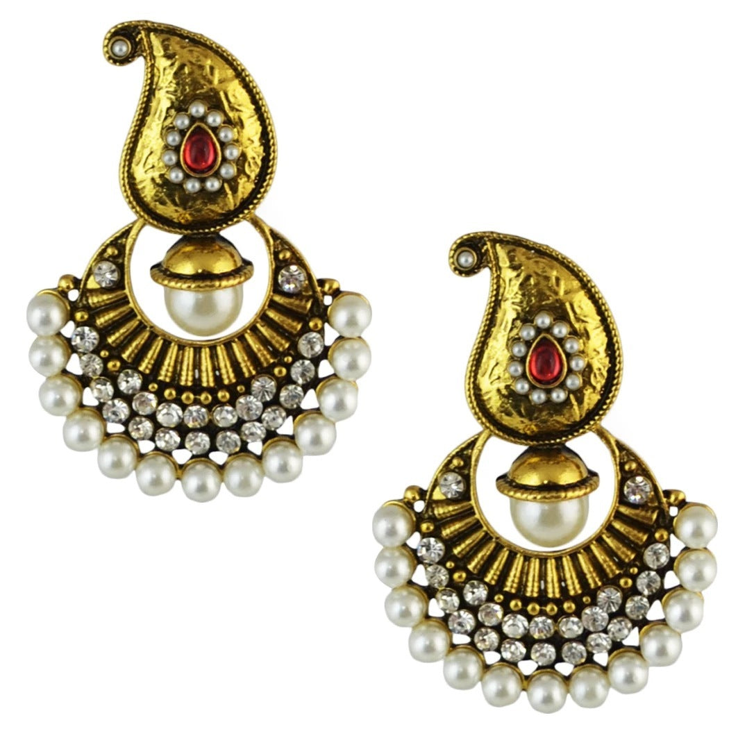 Indian vintage earrings wholesale pearl earrings-Jewearrings