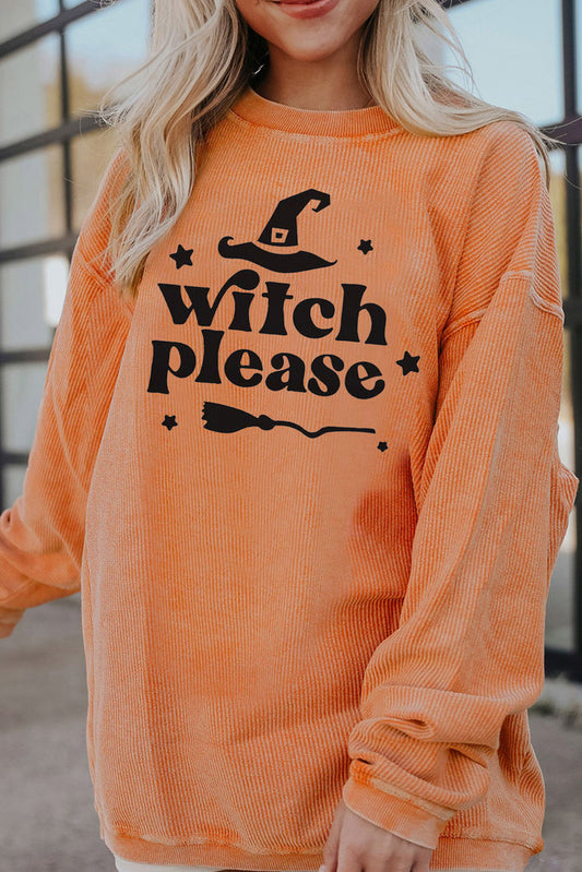 WITCH PLEASE Graphic Dropped Shoulder Sweatshirt-Jewearrings