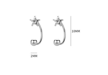 Sterling Silver Stud Earrings Women's Earrings Internet Celebrity Elegant Shining Diamond-Jewearrings