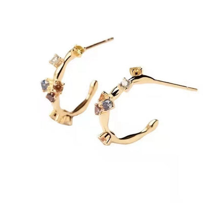 Women's Gold-plated S925 Stud Earrings-Jewearrings