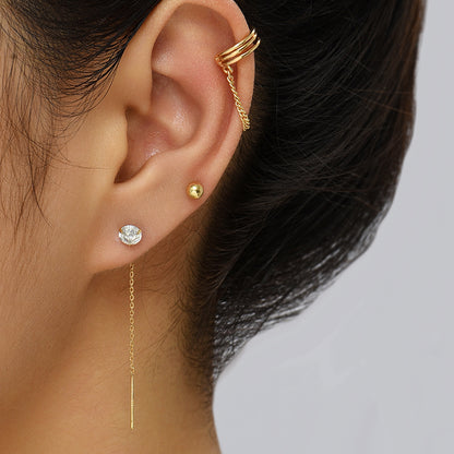 Fashion Accessories, Simple And Compact Earrings, Ear Design Sense Ear Bone Clip Set Earrings-Jewearrings