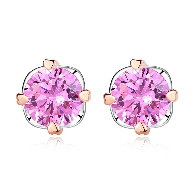 3A Grade Zircon Fashion Simple Double Gold Earrings-Jewearrings