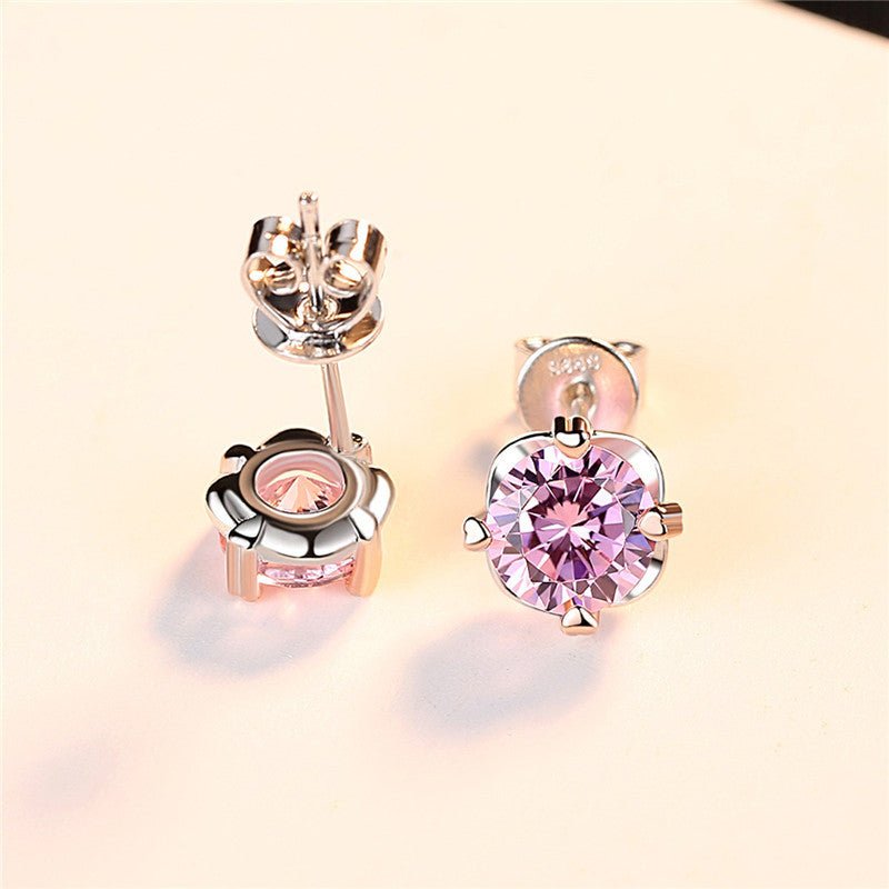 3A Grade Zircon Fashion Simple Double Gold Earrings-Jewearrings