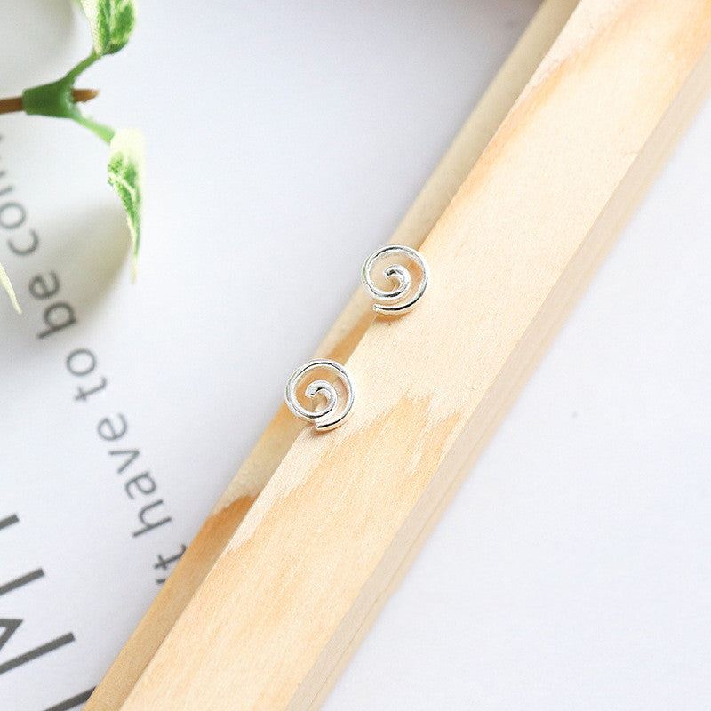 Simple Sterling Silver Literary Mini Stud Earrings-Jewearrings