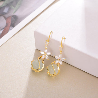 Geometric Opal Simple Temperament Earrings-Jewearrings