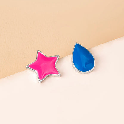 Cosplay Anime Hunter x Hunter Hisoka Earrings Enamel Teardrop Star Stud Earrings-Jewearrings