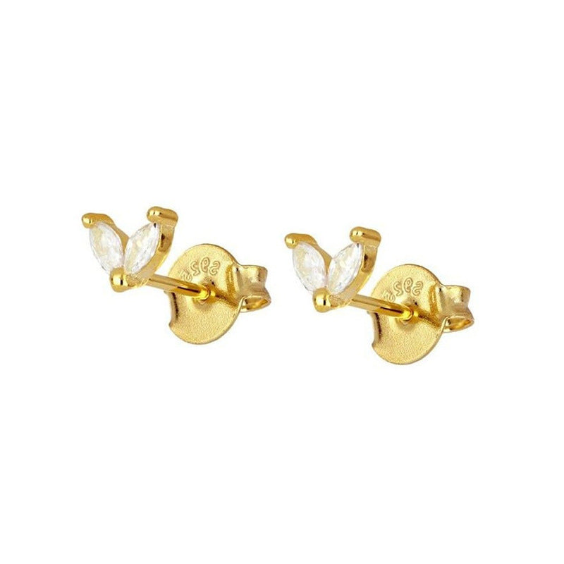 Zircon Silver Stud Earrings Female-Jewearrings