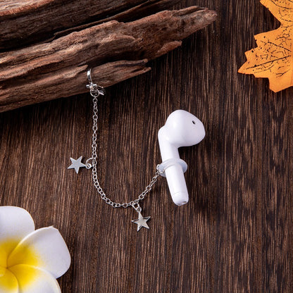 Star Pearl Charms Airpods Anti-Lost Chains Earphone Holder Clip Earrings For Women-Jewearrings