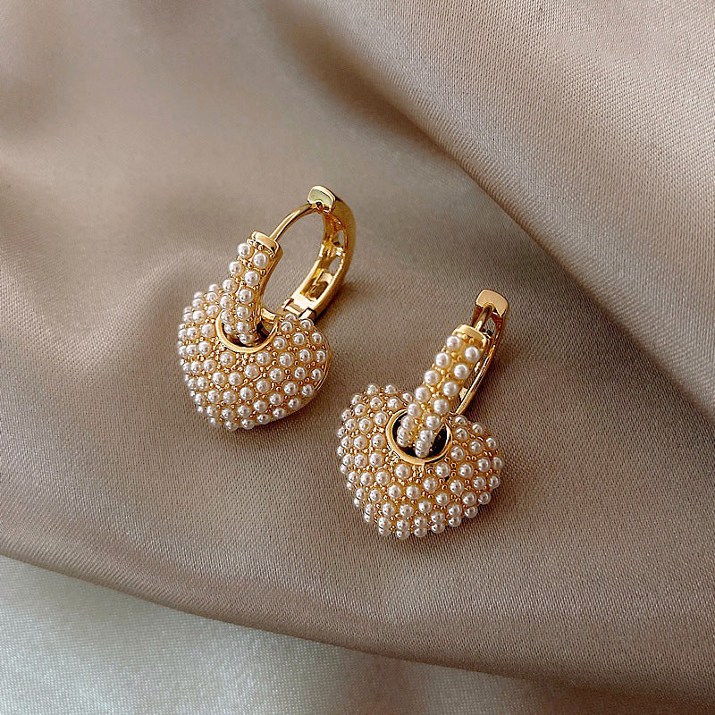 Love Pearl Earrings, High-end, Light, Luxurious And Fashionable-Jewearrings