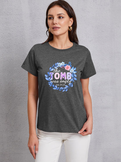 THE TOMB WAS EMPTY Round Neck T-Shirt-Jewearrings